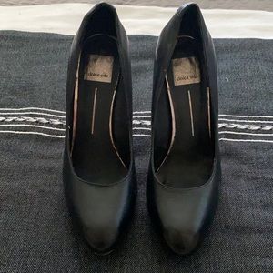 Black leather stiletto